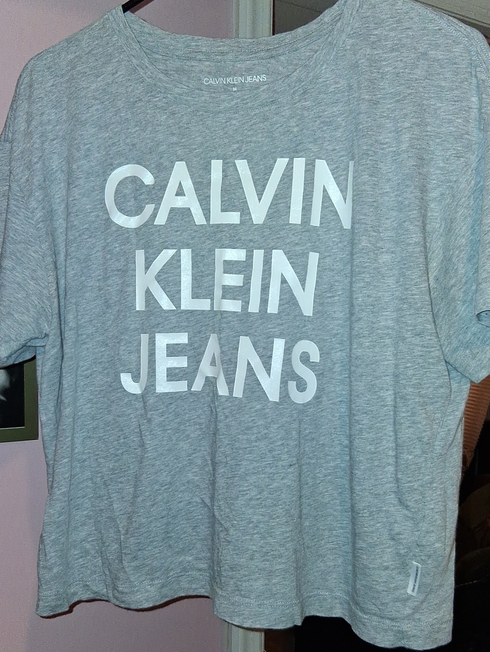 Calvin Klein Jeans Gray Logo Short Sleeve Tee